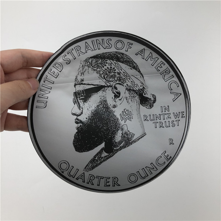 Yumuşak Dokunuşlu Plastik 3.5g Paketleri Mylar Çantalar Kalıp Kesim Düzensiz Torbalar Kilitli Yuvarlak Şekilli 7g Kurabiye Torbaları