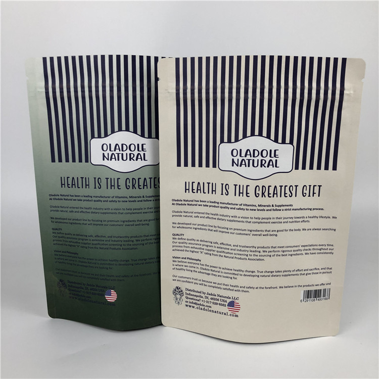 Özel Baskı Cipsleri Zip Kilidi Stand Up Kılıfı Beyaz Kraft Kağıt Torbalar