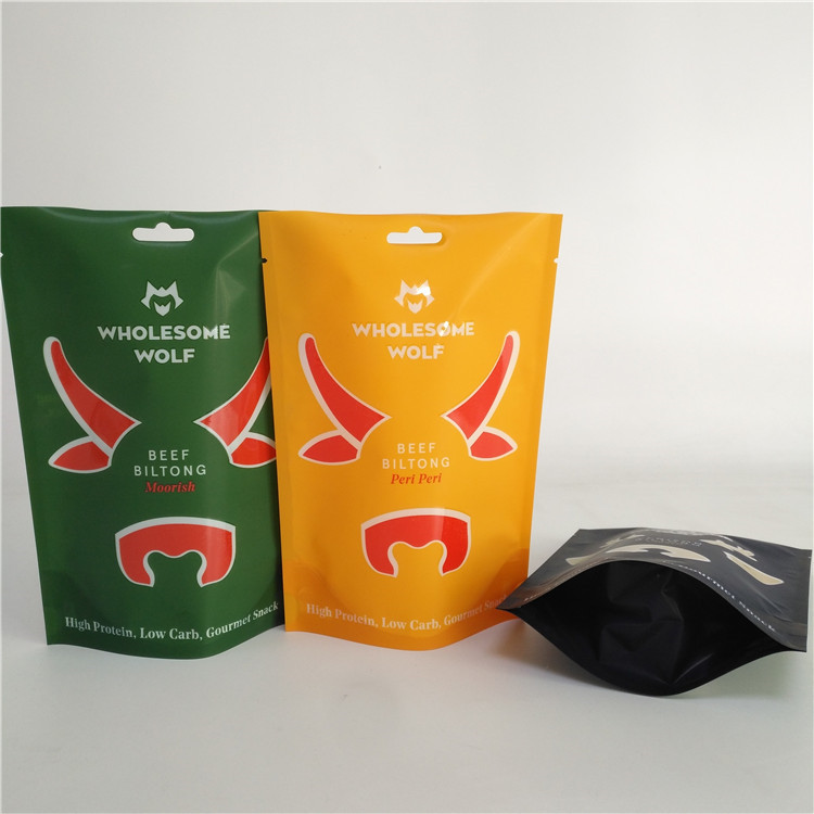 MOPP Çocukların Açamayacağı Mylar Çanta Biltong Sığır Sarsıntılı Ambalaj 110 Mikron