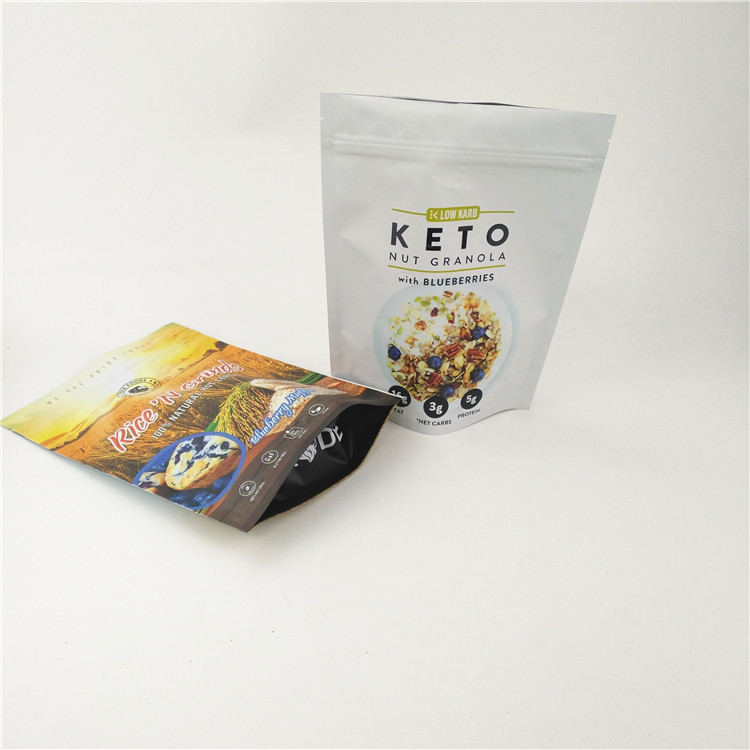 CMYK CPP Açılıp Kapanabilir Mylar Çanta Buzlu Stand Up Doypack Fermuar 120mic MOPP