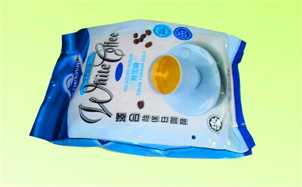 Yan Köşe Folyo Stand Up Torbalar Beyaz Kahve Paketlemesi İçin 100 Mikron