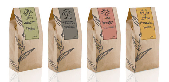 Geri Dönüşümlü Baskı Fermuar Çay Poşetleri Ambalaj Kare Alt Kahverengi