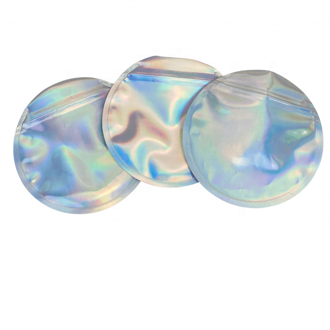 3.5g Plastik Kalıp Kesim Yenilebilir Şeker Folyo Çanta Ambalaj Holografik Yuvarlak Şekil Poşet