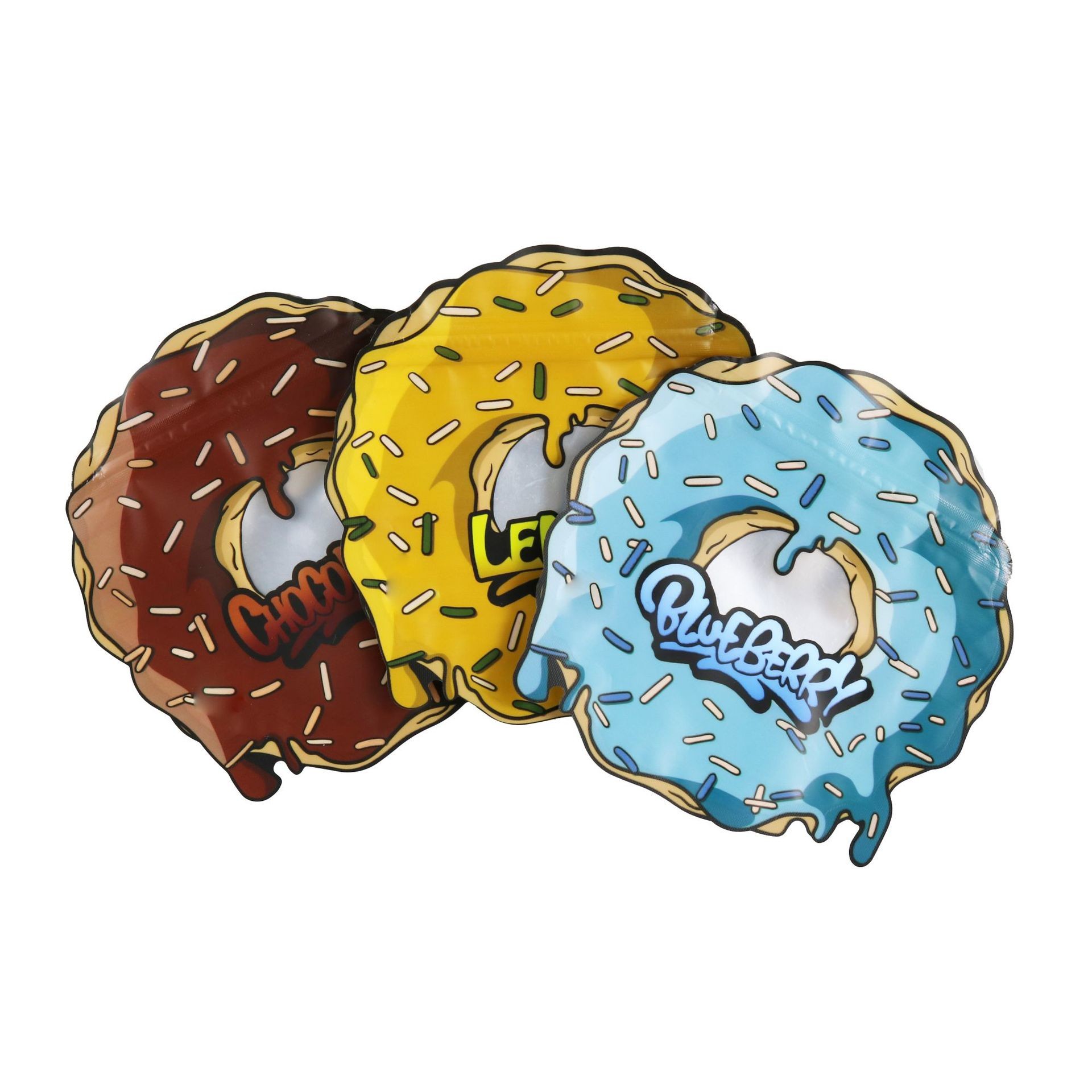 Yuvarlak Daire Düzensiz Açılıp Kapanabilir Kalıp Kesim Mylar Çanta Özel Şekil 3.5 7 Gram