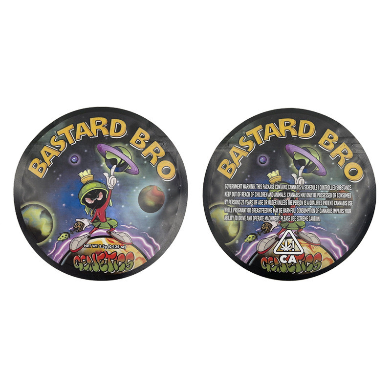 Karışık Daire Yenilebilir Kalıp Kesim Şekilli Mylar Folyo Ambalaj Torbası Koku Korumalı 3.5g