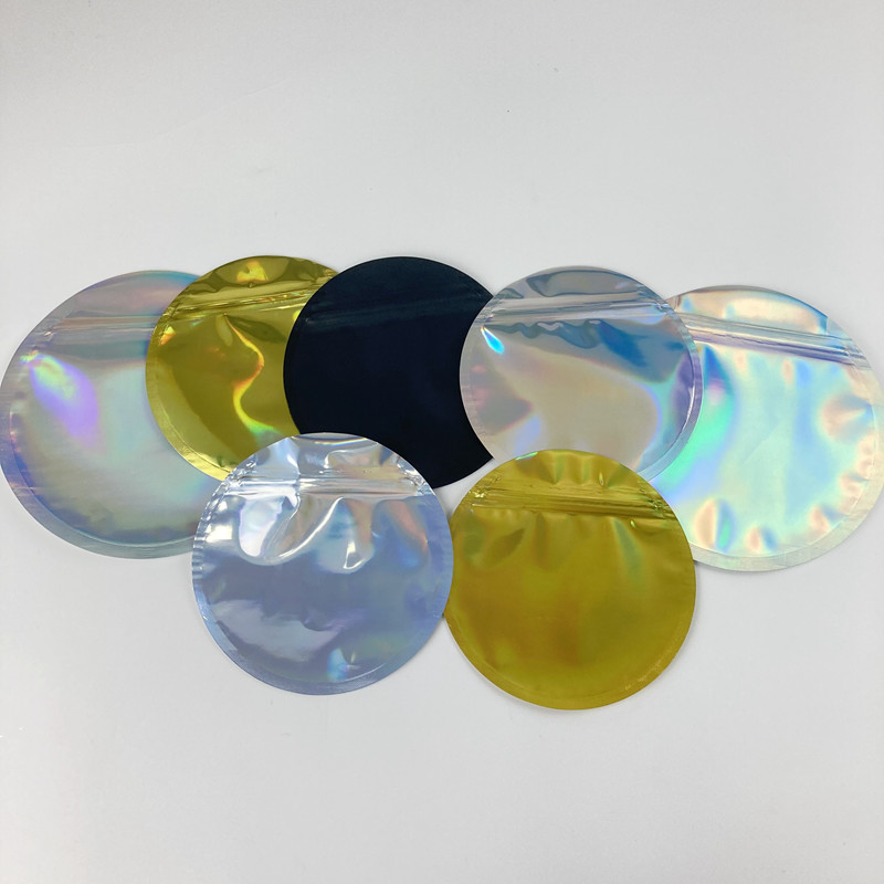 Açılıp Kapanabilir Holografik Mylar Alüminyum Folyo Torbalar Kalıp Kesim Özel Şekilli 3.5G