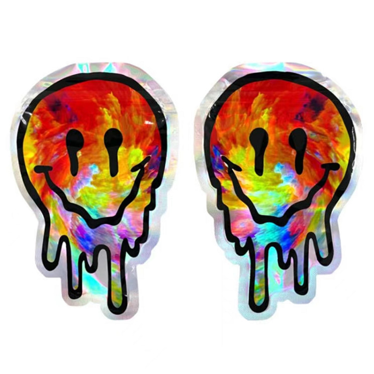 3.5g 7g Açılıp Kapanabilir Fermuar Mylar Gıda Ambalajı Şeker Kurabiyesi İçin Düzensiz Şekil