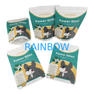 Toptan Toptan Custom Stand Up yeniden kilitlenebilir Mylar Çantaları Dijital Baskı Kraft Kağıt Cüzdanı Evcil Köpek Kediler için Yemek