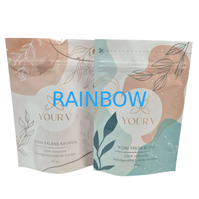  Biodegradable Mylar Packaging Bags For SPA Bath Salt Body Scrub Pouch Shampoo Stand Pouch Zipper Biodegradable Plastic