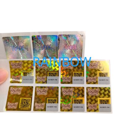 Yapışkan Vinyl PVC Kağıt Dikkate Alıcı Su geçirmez UV Hologram Baskı Kişiselleştirilmiş Logo Paketleme Parça Kağıdı Etiketleri