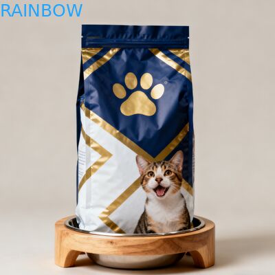 Özel Biyodegradable Hayvan Yemleri Gıda Ambalajı Mylar Torbalar Side Gusset Pocket Dog Cat Pet Food Zipper Bag with Valve