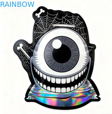 Özel Öldürme Kesimi Mylar Çantaları, Çocuk Kanıtlı Fermuarları ve Atıştırmalık Ambalajı için Holografik Tasarımı