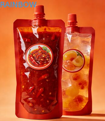 Sızdırmaz Emzik Pouch150ml 200ml 300ml Doypack Gıda Sınıfı Biber Sosu Jöle Suyu Bebek Maması Çantası Stand Up Emzik Kese