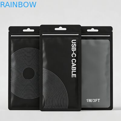 Özel Baskı Geri Dönüştürülebilir PVC Plastik Mat Üç Yan Dükkanlı Yeniden Kapanabilir Ambalaj Torbası