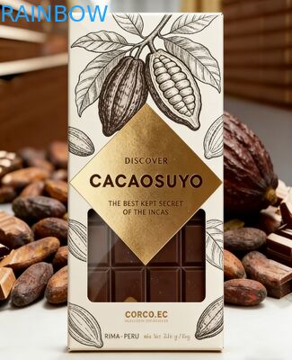 Şeffaf Penceresi Olan Özel Biyobozunur Gıda Sınıfı Kraft Kağıt Kutu, Çikolata Barı Ambalajı İçin